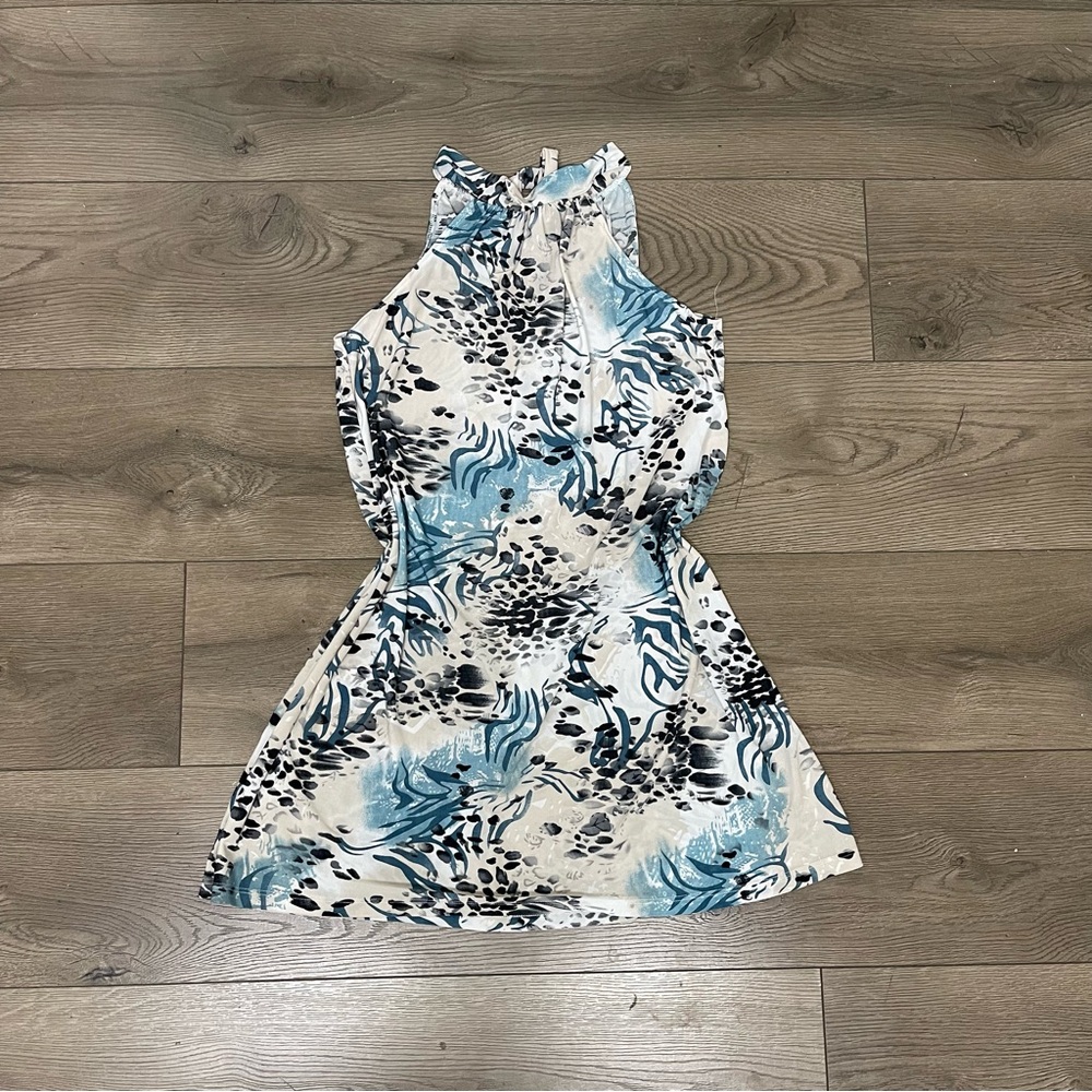 ViVI Blue and Black Patterned Dress Size S